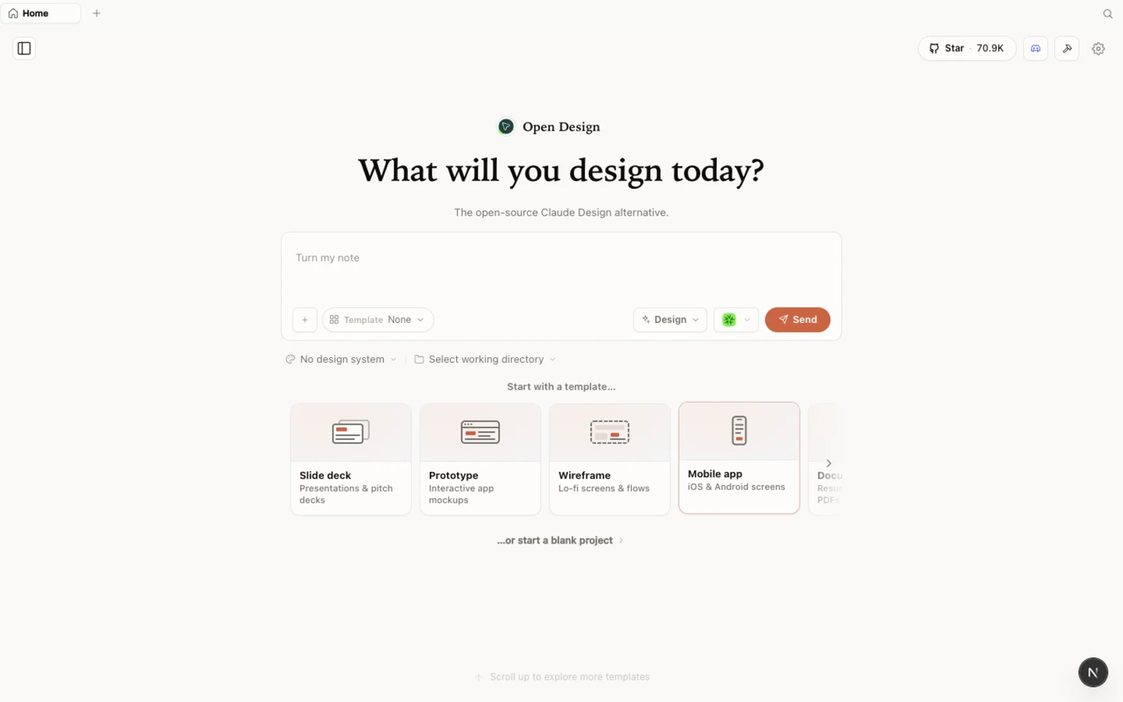 Der Open-Design-Workspace läuft, bevor er in die Cloud geht.